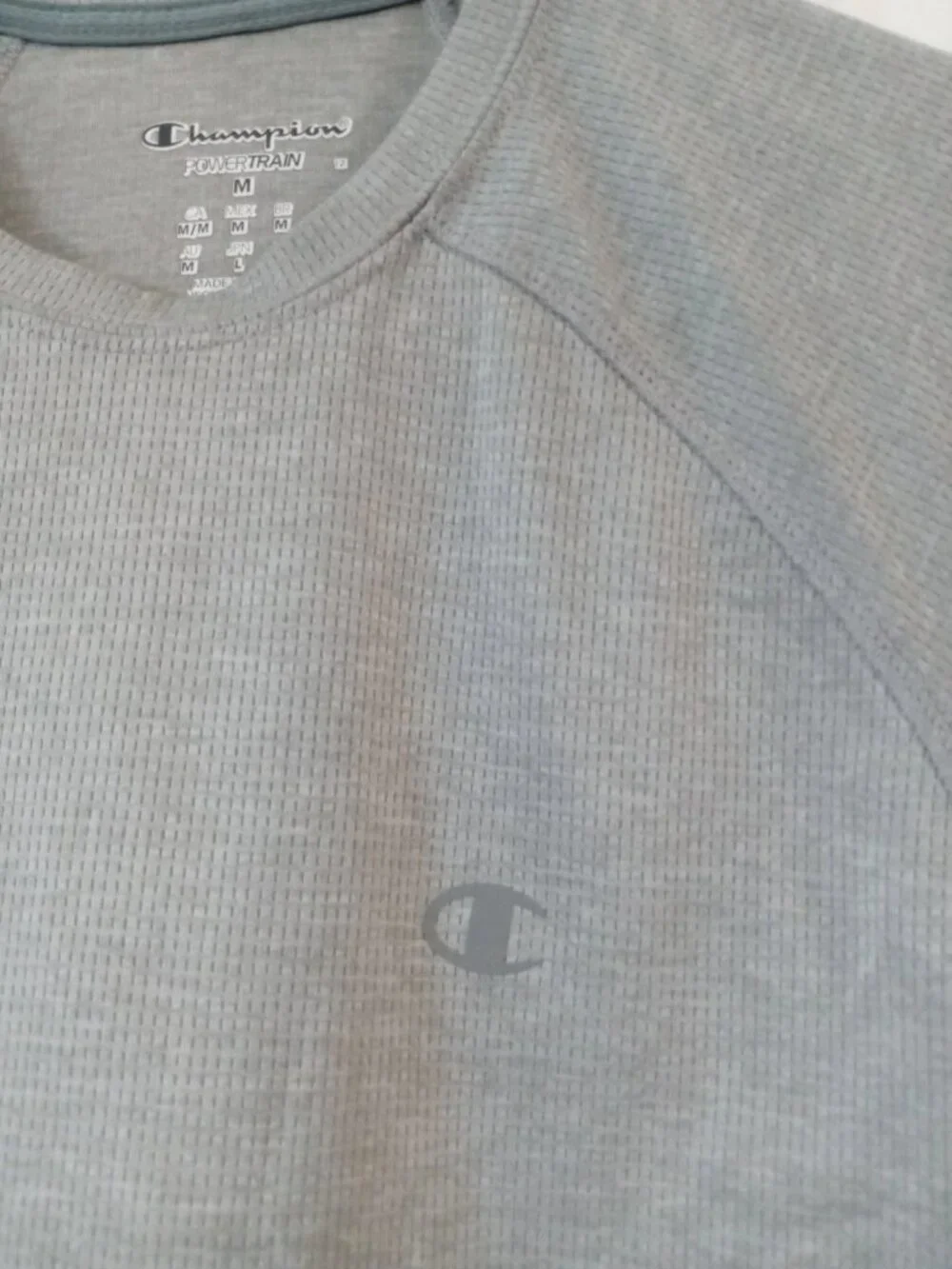 Champion Powertrain Men's Medium Gray Short Sleeve Crew Neck T-Shirt - Picture 5 of 7